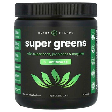 NutraChamps, 含 Superfood、益生菌和酶的 Super Greens，無味，8.25 盎司（234 克）