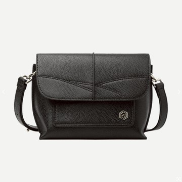 Pollina 純素皮革斜背包-多色(日常通勤上班上學) 黑色