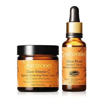 【潔麗雅】Antipodes安緹芃 卡卡杜美妍C組合(水凝霜 60ml+精華液 30ml)