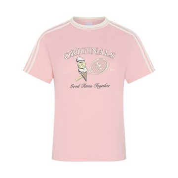 Adidas Sports Tee SS W 女款 粉色 印花 T恤 運動 休閒 短袖 KX6894
