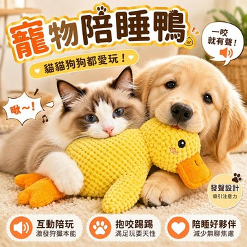 台灣出貨 寵物陪睡鴨 發聲小鴨玩具 貓狗通用抱枕 貓咪踢踢玩具 狗狗啃咬玩具 陪伴解悶寵物玩具