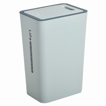 Life 日系簡約 按壓式彈蓋垃圾桶 8L PP材質  21.8 x 15.2 x 33cm  迷霧藍  1個