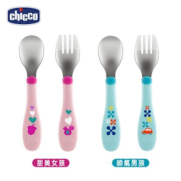 【Chicco】不鏽鋼幼兒叉匙組