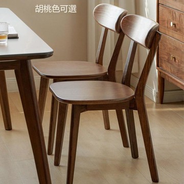 實木餐桌椅子家用餐椅原木休閑靠背椅餐廳吃飯凳子北歐洽談書桌椅[DD010109]