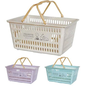 小禮堂 史努比 手提購物籃 L (米/藍/紫款)