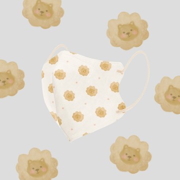 Fluffy手繪系列｜CHENYU辰昱 3D醫療透氣口罩(30入) 7-12歲 - 雲朵小獅子