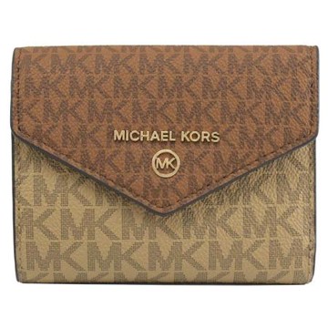 MICHAEL KORS Jet Set Charm 印花三折零錢短夾.駝咖