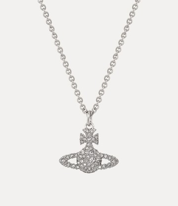 Vivienne Westwood Grace Bas Relief Pendant Necklace Silver Cubic Zirconia Women