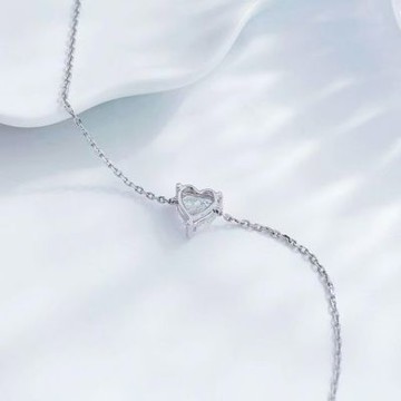 鉅曜 PT950 1克拉 愛的心動簡約小清新鑽石手鍊 單顆1克拉 培育鑽石 鑽石 手鍊