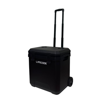LIFECODE 冰酷-拉桿式38L加大款保冰桶/有杯架-附2個冰磚-酷黑色