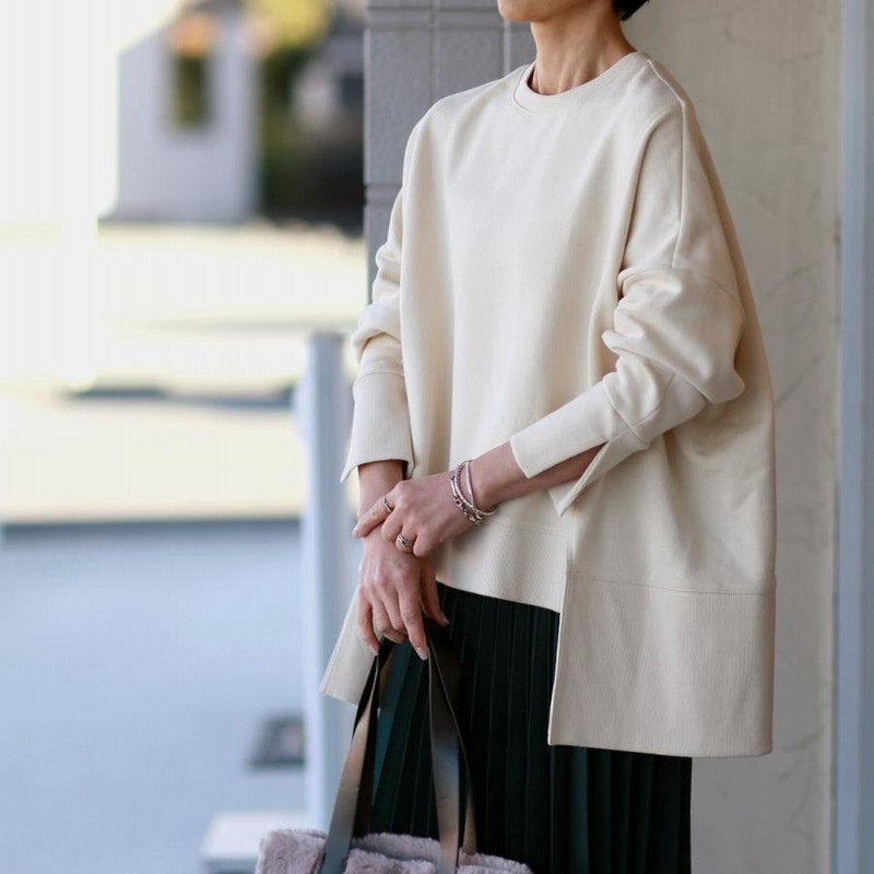 PASSIONE (パシオーネ) 裏起毛＆ドルマンスリーブ スウェットトップス