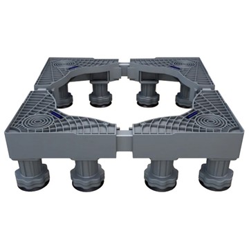 洗衣機防滑耐重固定底座/防潮托高座 - 內嵌水平儀(八腳款)  1個  灰色