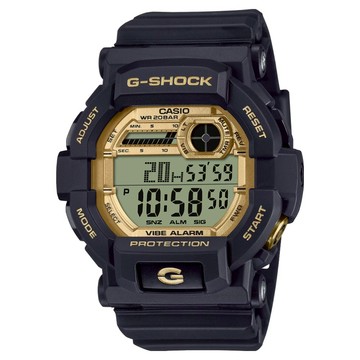 CASIO 卡西歐 G-SHOCK 震動 閃動響報手錶 GD-350GB-1 50.8mm  黑金色