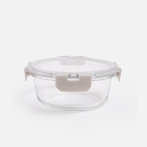 多用途耐熱玻璃保鮮盒600mL 圓形