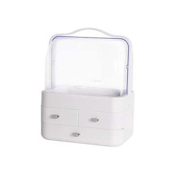 VITAHALO 化妝品收納箱 帶透明蓋  白色  1組