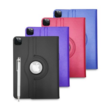【LP123奇幻旋轉款】iPad Pro 11吋 2024 平板保護皮套(附精細觸控筆)