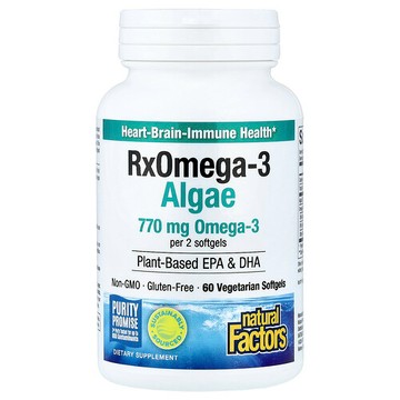 Natural Factors, RxOmega3 藻類，60 粒素食軟膠囊