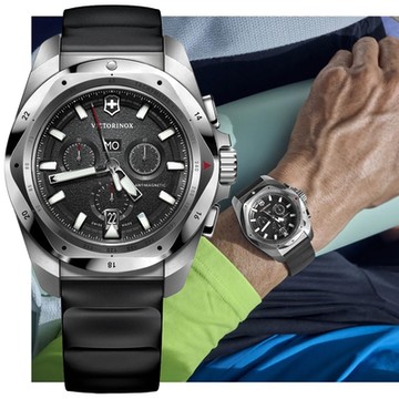 VICTORINOX 瑞士維氏 I.N.O.X. Chrono 防磁抗震200米防水 計時腕錶-黑色43mm(VISA-241983)