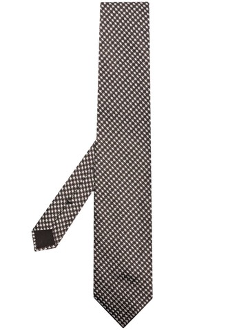 TOM FORD - patterned-jacquard silk tie - men - Silk - One Size - White
