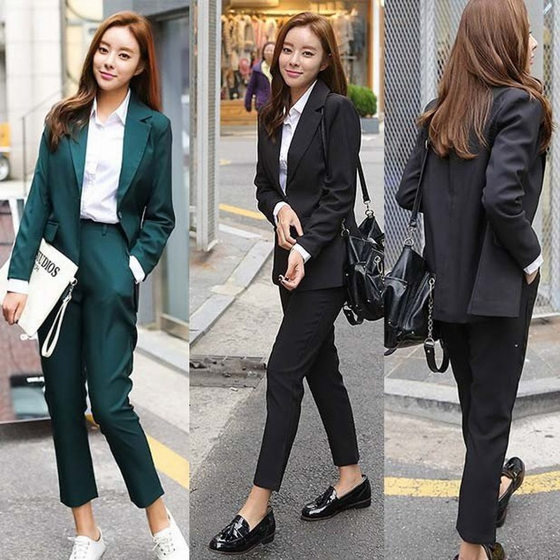パンツスーツ S Xl 黒 グリーン レディース キレカジ きれいめ 長袖 ジャケット パンツ 上下セット ツーピース 無地 セットアップ 通販 Lineポイント最大0 5 Get Lineショッピング