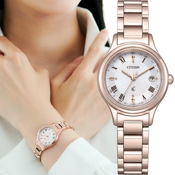 CITIZEN 星辰 XC 輕奢光 光動能鈦金屬電波女錶-27mm(ES9497-96A)