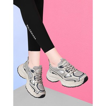 品牌爆款輕便老爹鞋女2025新款秋冬旅游運動休閑鞋子厚底松糕軟底