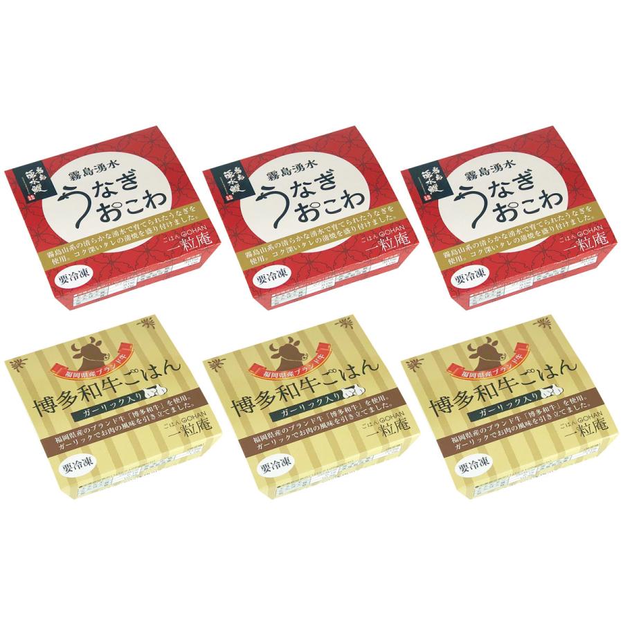 うなぎおこわと博多和牛ごはん 6個セット 2種 詰め合わせ ごはんもの ご飯パック おこわ うなぎ 国産 惣菜 博多和牛