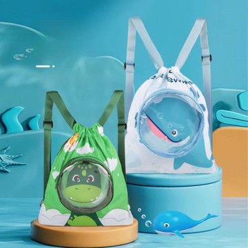 gox兒童抽繩雙肩包折疊背包超輕束口包學生外出便攜包