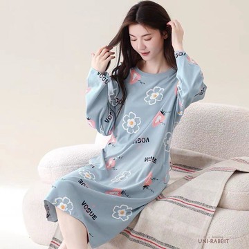 大碼德絨睡裙女新款300斤寬鬆長袖秋冬連衣裙可外穿保暖家居睡裙居家服睡裙女生睡裙長袖睡裙睡衣居家服