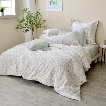 La Belle 100%純棉 兩用被床包組 防蹣抗菌 吸濕排汗 雙/加/特 花夢之里 純棉 格蕾寢飾