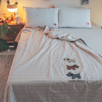 【限時特價】棉床本舖 60支純棉刺繡涼被 100%純棉 三款可選 透氣涼被 夏日必買 可愛涼被