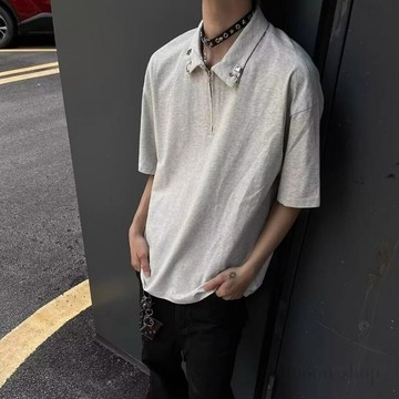 潮牌夏季新款翻領短袖polo衫男韓版間約休閒百搭體恤上衣
