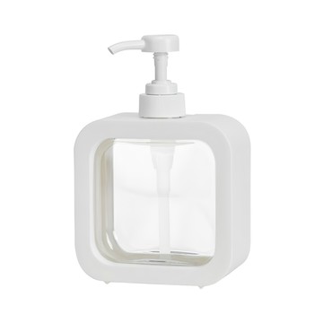 comet 方形透明洗手液瓶 500ml  白色  1件