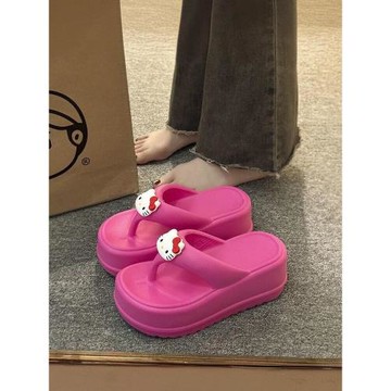 7.0厚底增高可愛夾腳eva人字拖女2025新款高級感夏季外穿沙灘拖鞋