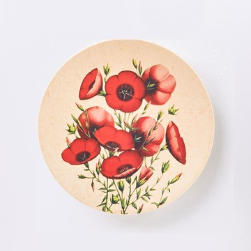 花樣年華 15cm 合成樹脂圓盤｜紅花｜單品