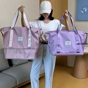 旅游袋 可扩展旅行袋 旅行健身包袋 行李包包女 短途旅遊袋子手提外出時尚大容量超大便攜 vk