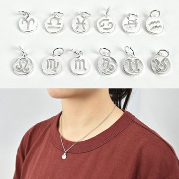 12星座項鍊 鏤空星座圓牌【NPB134】