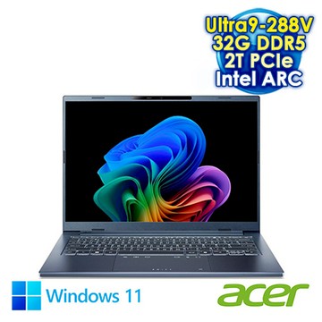 ACER Swift Go 14 SFG14-75-9407 藍 14吋AI筆電 (WUXGA OLED/Intel Ultra9 288V/32G DDR5/2T PCIE SSD/