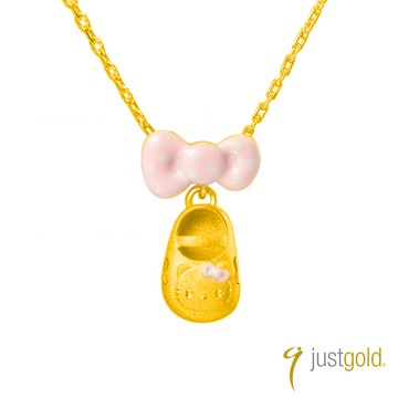 【Just Gold 鎮金店】Kitty 粉紅風潮PinkHolic 純金系列 黃金墜子 - 粉紅小鞋