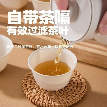 【臺灣出貨 免運】一次性可降解加厚新款旅行單人旅行稻殼茶具學生茶具便攜式旅行