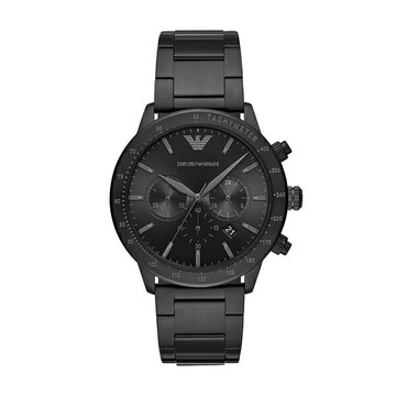 EMPORIO ARMANI 亞曼尼 Mario系列 AR11242 沉穩實搭計時男錶 黑色 43mm｜樂天領券現折★全館特惠中★指定刷卡回饋10%