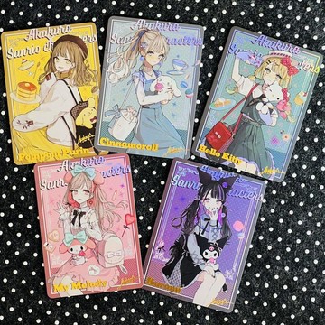 【動漫周邊✅】非官方 【精品自制卡】三麗鷗周邊凱蒂貓麥樂迪燙金收藏閃卡一套5張