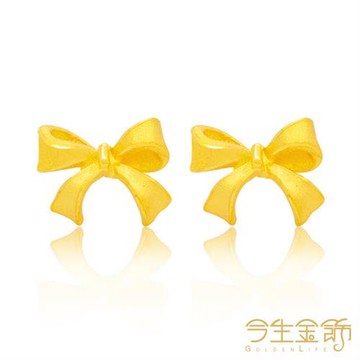 【今生金飾】蝶情耳環(純黃金耳環)