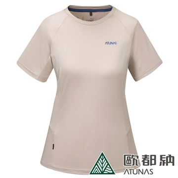 女款POLARTEC POWER STRETCH透氣排汗短袖T恤(A2TS2322W米褐/抗臭/透氣/輕量)