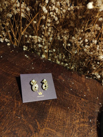 CreamyWhite_William&Feb.聯名耳環_24K金/小珍珠/水鑽扭結款