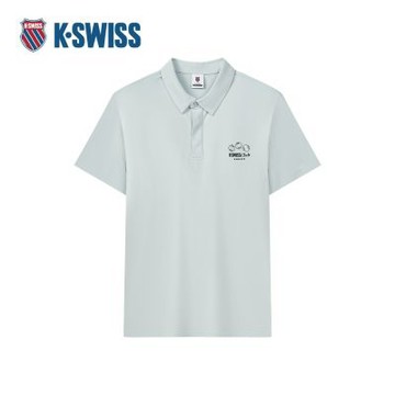 K-SWISS 短袖POLO杉 T-SHIRTKC7622MUTP24 男上衣 男 淡灰藍色 109877-413
