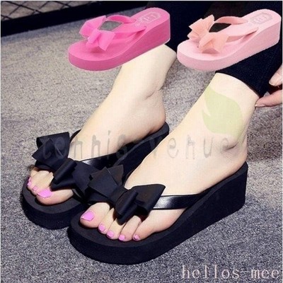 ビーチサンダル 可愛いトングサンダル レジャー用 ヒール トレンド大人 ウェッジソール 厚底ビーサン 軽量 厚底 リボン シンプル トング 通販 Lineポイント最大get Lineショッピング