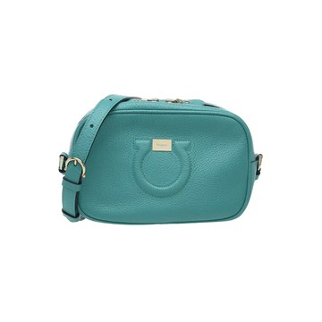 FERRAGAMO 21-H006 經典GANCINI CITY系列拉鍊相機包斜背包 / 迷你
