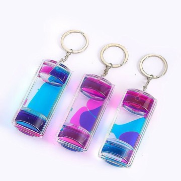 有趣的禮物⌛油滴沙漏 彩色油滴 液體沙漏 解壓沙漏 翻轉沙漏 辦公室解壓 交換禮物 生日禮物 雙色油漏流水沙漏鑰匙扣流沙