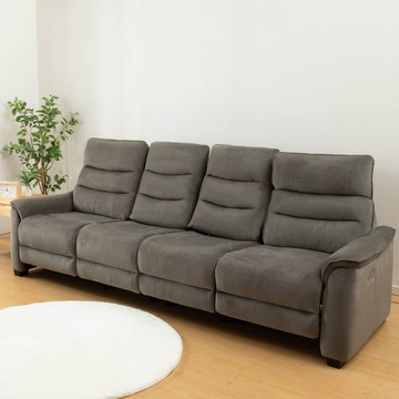 ◎4人用電動可躺式沙發 電動沙發 N-BELIEVA 3 布 GY NITORI宜得利家居